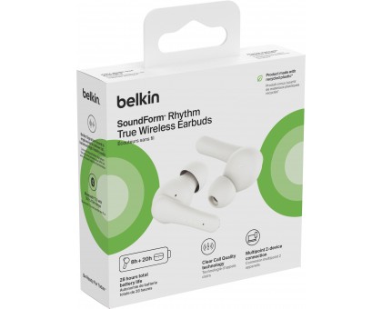 Наушники TWS Belkin Soundform Rhythm True Wireless, белый Наушники TWS Belkin Soundform Rhythm True Wireless, белый