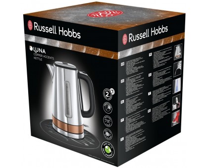Электрочайник Russell Hobbs Luna 1.7л, металл, подсветка, серебристо-бронзовый Электрочайник Russell Hobbs Luna 1.7л, металл, подсветка, серебристо-бронзовый