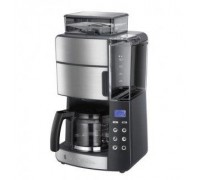 Кавоварка Russell Hobbs крапельна Grind and Brew, 1.25л, мелена, LED-дисплей, чорно-метал