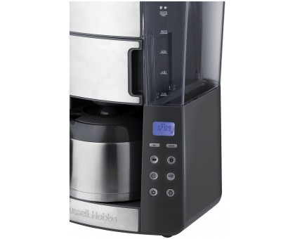 Кавоварка Russell Hobbs крапельна Grind and Brew 1л, мелена, LED-дисплей, сріблясто-чорний Кавоварка Russell Hobbs крапельна Grind and Brew 1л, мелена, LED-дисплей, сріблясто-чорний