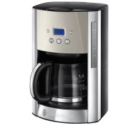 Кавоварка Russell Hobbs крапельна Luna Stone, 1.5л, мелена, LED-дисплей, підігрів чашок, чорно-сріблястий