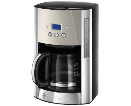 Кавоварка Russell Hobbs крапельна Luna Stone, 1.5л, мелена, LED-дисплей, підігрів чашок, чорно-сріблястий Кавоварка Russell Hobbs крапельна Luna Stone, 1.5л, мелена, LED-дисплей, підігрів чашок, чорно-сріблястий