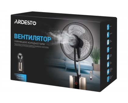 Вентилятор ARDESTO напольный, 47см, 100Вт, пульт ДУ, дисплей, с увлажнением, черно-бронзовый Вентилятор ARDESTO напольный, 47см, 100Вт, пульт ДУ, дисплей, с увлажнением, черно-бронзовый