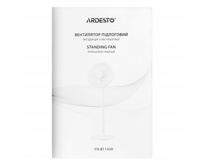 Вентилятор ARDESTO FN-B1140R напольный, 40см, 55Вт, эл. упр-ние, дисплей, таймер, пульт ДУ, опора круглая, белый