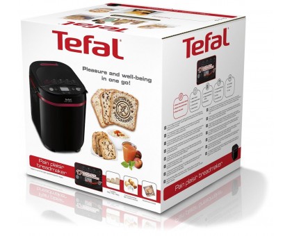 Хлебопечка Tefal PainPlaisir 650Вт, программ-17, макс.вес -1кг, форма-прямоугольник, пластик, черный Хлебопечка Tefal PainPlaisir 650Вт, программ-17, макс.вес -1кг, форма-прямоугольник, пластик, черный
