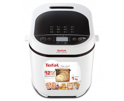 Хлебопечка Tefal PainDore 720Вт, программ-12, макс.вес -1кг, форма-прямоугольник, пластик, черно-белый Хлебопечка Tefal PainDore 720Вт, программ-12, макс.вес -1кг, форма-прямоугольник, пластик, черно-белый