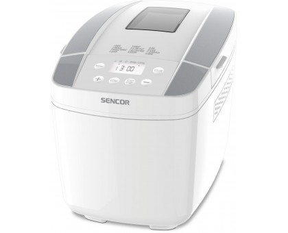 Хлебопечка Sencor 800Вт, программ-12, макс.вес -1.2кг, форма прямоугольник, пластик, белый Хлебопечка Sencor 800Вт, программ-12, макс.вес -1.2кг, форма прямоугольник, пластик, белый