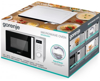 Микроволновая печь Gorenje, 20л, электр. управл., 800Вт, дисплей, белый