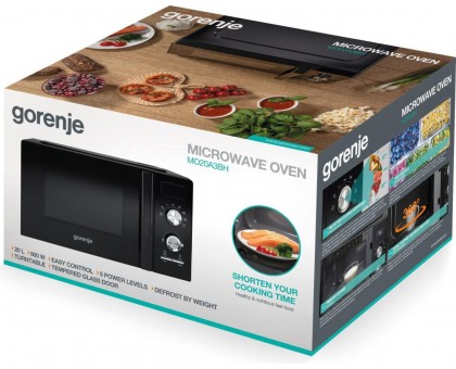 Микроволновая печь Gorenje, 20л, мех. управл., 800Вт, дисплей, черный