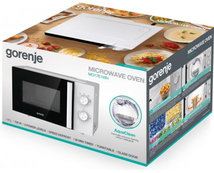 Мікрохвильова піч Gorenje, 17л, мех. керув., 700Вт, дисплей, білий Мікрохвильова піч Gorenje, 17л, мех. керув., 700Вт, дисплей, білий