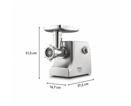 М'ясорубка Tefal HV10 8in1, 2200Вт, 5.5кг/хв, 3 решітки, насадка для ковбас, кеббе, 3 терки, метал