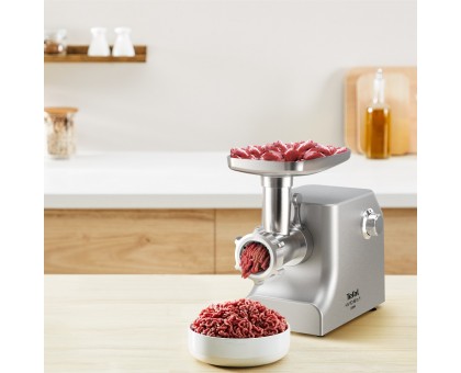 М'ясорубка Tefal HV10 8in1, 2200Вт, 5.5кг/хв, 3 решітки, насадка для ковбас, кеббе, 3 терки, метал