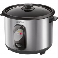 Рисоварка Sencor, 500Вт, чаша-1,5л, електр. керування , знімна кришка, нерж. сталь, сірий