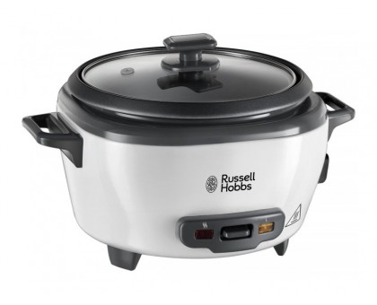 Рисоварка Russell Hobbs Medium, 300Вт, чаша-1.4л, механическое управл., съемная крышка, нерж. сталь, черно-белый