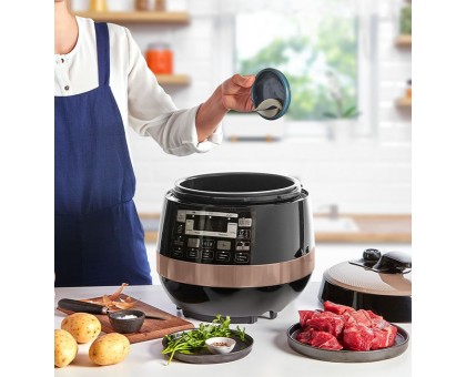 Мультиварка-скороварка Moulinex Quickchef, 1000Вт, чаша-5л, сенсорное управл., пластик, черный