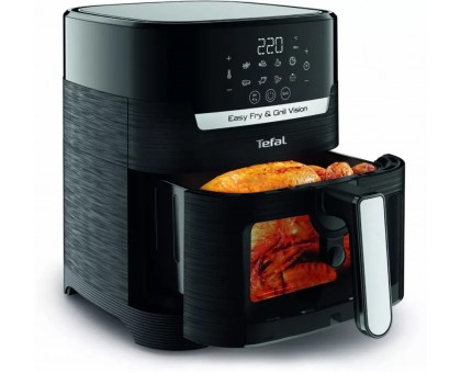 Мультипечь Tefal Easy Fry&Grill Vision Window, 1550Вт, чаша-4.2л, сенсорное управл., с окошком, пластик, черный