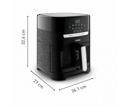 Мультипечь Tefal Easy Fry&Grill Vision Window, 1550Вт, чаша-4.2л, сенсорное управл., с окошком, пластик, черный