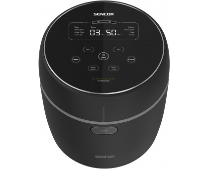 Рисоварка Sencor 350Вт, чаша-0.6л, сенсорне керування, 8 програм, нерж. сталь, пластик, чорний Рисоварка Sencor 350Вт, чаша-0.6л, сенсорне керування, 8 програм, нерж. сталь, пластик, чорний