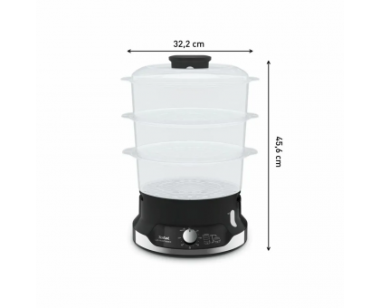Пароварка Tefal Ultracompact, 800Вт, об'єм-9л, резервуар для води -1л, механічне керув., пластик, чорний