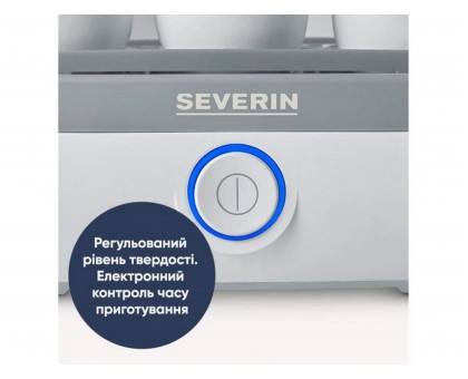 Яйцеварка Severin 420Вт, електр. керування , на 6 яєць, звуков., сигнал, пластик, білий Яйцеварка Severin 420Вт, електр. керування , на 6 яєць, звуков., сигнал, пластик, білий