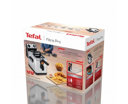 Фритюрниця Tefal Filtra Pro, 2400Вт, ємність-3л, механічне керув., від 150°C до 190°C нержавіюча сталь, чорний Фритюрниця Tefal Filtra Pro, 2400Вт, ємність-3л, механічне керув., від 150°C до 190°C нержавіюча сталь, чорний