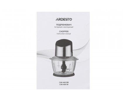 Измельчитель Ardesto, 400Вт, чаша-1000мл, стекло, корпус-пластик/металл, черно-серебристый Измельчитель Ardesto, 400Вт, чаша-1000мл, стекло, корпус-пластик/металл, черно-серебристый