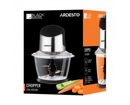 Измельчитель Ardesto, 400Вт, чаша-1000мл, стекло, корпус-пластик/металл, черно-серебристый Измельчитель Ardesto, 400Вт, чаша-1000мл, стекло, корпус-пластик/металл, черно-серебристый