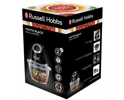 Подрібнювач Russell Hobbs Matte Black, 200Вт, чаша-500мл, скло, корпус-пластик, чорний