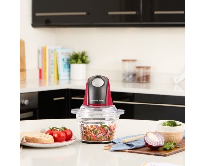 Подрібнювач Russell Hobbs Desire Red, 200Вт, чаша-500мл, скло, корпус-пластик, червоний Подрібнювач Russell Hobbs Desire Red, 200Вт, чаша-500мл, скло, корпус-пластик, червоний