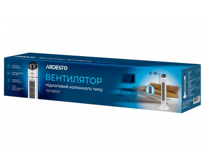 Вентилятор ARDESTO колонний, 90см, 50Вт, пульт ДК, дисплей, чорно-білий Вентилятор ARDESTO колонний, 90см, 50Вт, пульт ДК, дисплей, чорно-білий