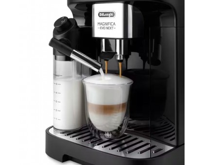 Кофемашина Delonghi Magnifica Evo Next, 1.8л, зерно+мол., автомат.капуч, дисплей, авторецептов -10, подача гар.воды, подогрев чашек, черный Кофемашина Delonghi Magnifica Evo Next, 1.8л, зерно+мол., автомат.капуч, дисплей, авторецептов -10, подача гар.воды, подогрев чашек, черный