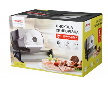 Скиборізка Ardesto, 150Вт, лезо-нержавіюча сталь, діаметр ножа-190мм, корпус-метал/пластик, сіро-чорний