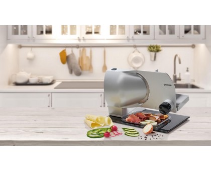 Скиборізка Gorenje, 100Вт, лезо-нержавіюча сталь, діаметр ножа-170мм, корпус-метал, сірий Скиборізка Gorenje, 100Вт, лезо-нержавіюча сталь, діаметр ножа-170мм, корпус-метал, сірий