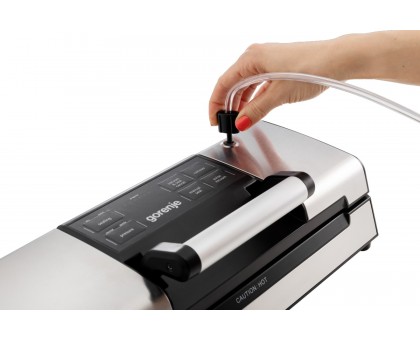 Вакууматор Gorenje для пакетів, 120Вт, 30см, електронне керування, +10 пакетів, нерж, чорний Вакууматор Gorenje для пакетів, 120Вт, 30см, електронне керування, +10 пакетів, нерж, чорний