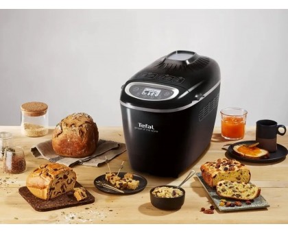 Хлебопечка Tefal Bread of the World 1600Вт, программ-19, макс.вес -1,5кг, форма-квадрат, пластик, черный Хлебопечка Tefal Bread of the World 1600Вт, программ-19, макс.вес -1,5кг, форма-квадрат, пластик, черный