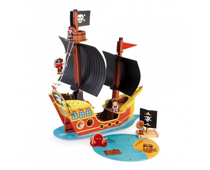 Игровой набор Janod Корабль пиратов 3D Игровой набор Janod Корабль пиратов 3D