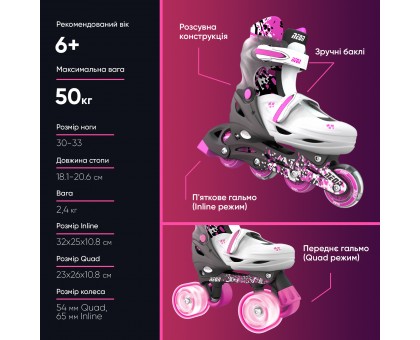 Роликовые коньки Neon Combo Skates Сайбер (Размер 30-33)