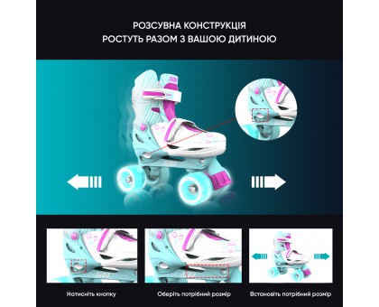Роликовые коньки Neon Combo Skates Бирюзовый (Размер 30-33) Роликовые коньки Neon Combo Skates Бирюзовый (Размер 30-33)
