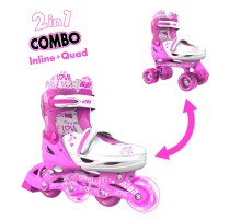 Роликовые коньки Neon Combo Skates Розовый (Размер 30-33)