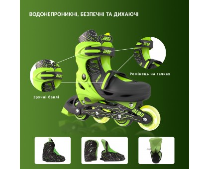 Роликовые коньки Neon Combo Skates Салатовый (Размер 30-33) Роликовые коньки Neon Combo Skates Салатовый (Размер 30-33)