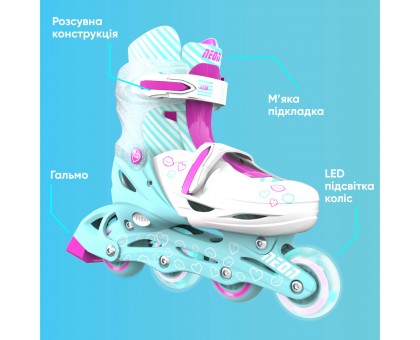 Роликовые коньки Neon Inline Skates Бирюзовый (Размер 34-38)