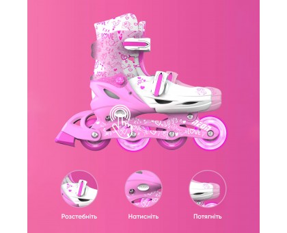 Роликові ковзани Neon Inline, розмір 34-37, рожевий Роликові ковзани Neon Inline, розмір 34-37, рожевий
