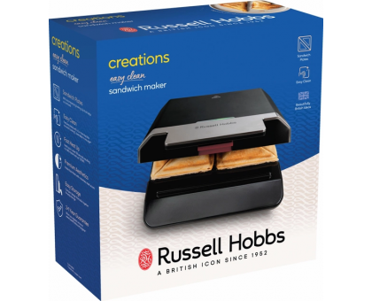 Сендвічмейкер Russell Hobbs, 750Вт, 1 пластина-сендвіч, корпус-пластик, чорний Сендвічмейкер Russell Hobbs, 750Вт, 1 пластина-сендвіч, корпус-пластик, чорний