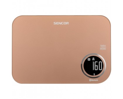 Весы Sencor кухонные, 5кг, подключение к смарфтону, AAAx2 , пластик, золотой Весы Sencor кухонные, 5кг, подключение к смарфтону, AAAx2 , пластик, золотой
