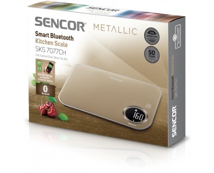 Весы Sencor кухонные, 5кг, подключение к смарфтону, AAAx2, пластик, бронзовый Весы Sencor кухонные, 5кг, подключение к смарфтону, AAAx2, пластик, бронзовый