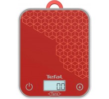 Ваги Tefal кухонні Optiss, 5кг, AAAx2 в комплекті, скло, червоний