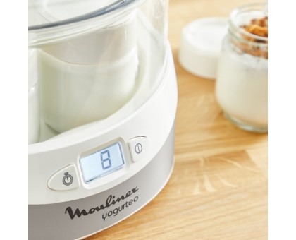 Йогуртниця Moulinex 15Вт, склянок-7х0.16л (скло), пластик, біло-сірий Йогуртниця Moulinex 15Вт, склянок-7х0.16л (скло), пластик, біло-сірий