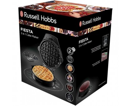 Мультимейкер Russell Hobbs Fiesta 950Вт, алюминий, 3 пластины, корпус-нерж.сталь/пластик, бордо Мультимейкер Russell Hobbs Fiesta 950Вт, алюминий, 3 пластины, корпус-нерж.сталь/пластик, бордо
