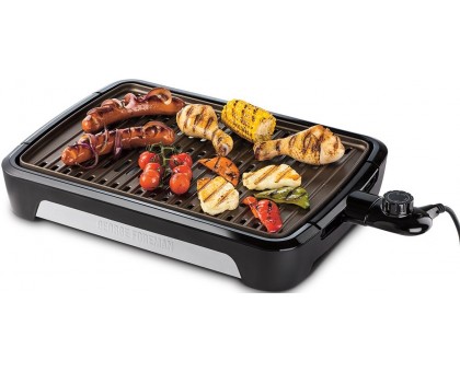 Гриль George Foreman барбекю Smokeless BBQ Grill 1606Вт, темп. режимів-3, з`ємні пластини, пластик, чорний