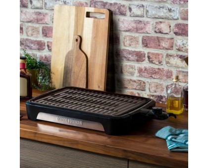 Гриль George Foreman барбекю Smokeless BBQ Grill 1606Вт, темп. режимів-3, з`ємні пластини, пластик, чорний
